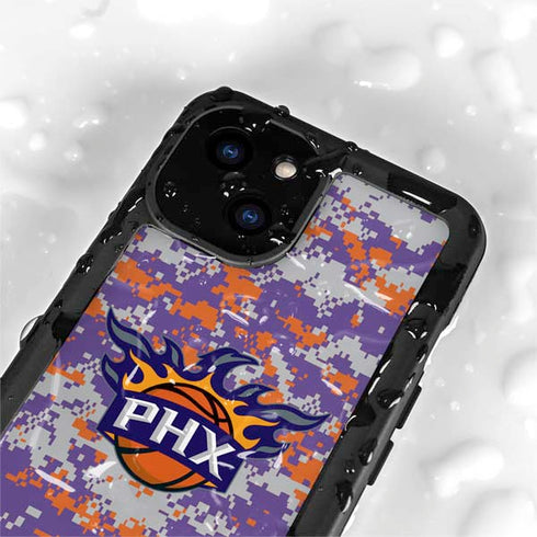 NBA Phoenix Suns Digi Camo iPhone 15 Waterproof Case